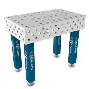 Stół Spawalniczy PRO INOX 1000 x 600 mm Siatka - 100x100 mm, System - Φ28, Nogi - Na stopach, Blat - Blat PRO INOX