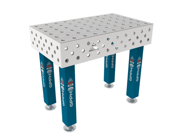 Stół Spawalniczy PRO INOX 1000 x 600 mm Siatka - 100x100 mm, System - Φ28, Nogi - Na stopach, Blat - Blat PRO INOX
