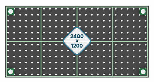 Ożebrowanie ekonomicznego stołu spawalniczego 2400x1200 z serii GPPH SMART