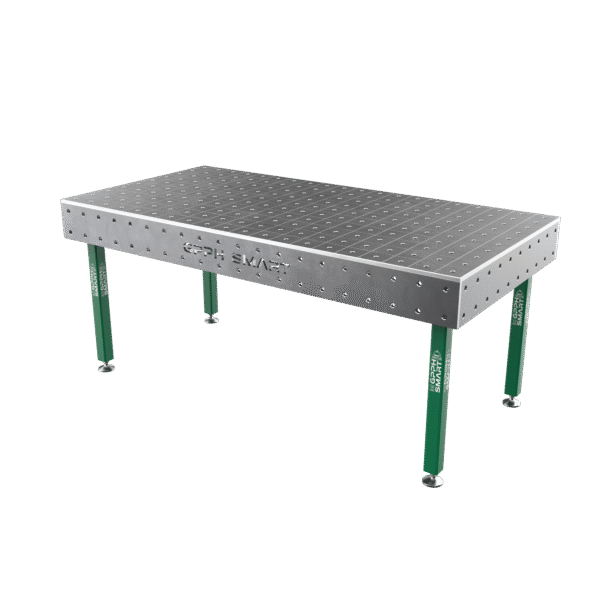 Table de soudage SMART Grille - 100x100 mm, Système - Φ16, Dimensions - 2000x1000 mm, Pieds - Sur patins, Plateau - 15 mm