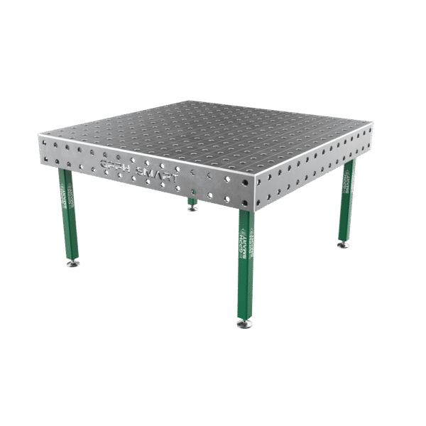 Stół spawalniczy SMART Siatka - 100x100mm, System - Φ28, Rozmiar - 1500x1480mm, Nogi - Na stopach, Blat - 12mm