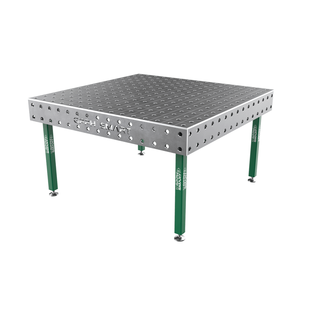 Table de soudage SMART Grille - 100x100mm, Système - Φ28, Dimensions - 1500x1480mm, Pieds - Sur patins, Plateau - 12mm