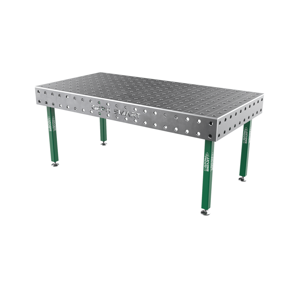 Table de soudage SMART Grille - 100x100mm, Système - Φ28, Dimensions - 2000x1000mm, Pieds - Sur patins, Plateau - 12mm