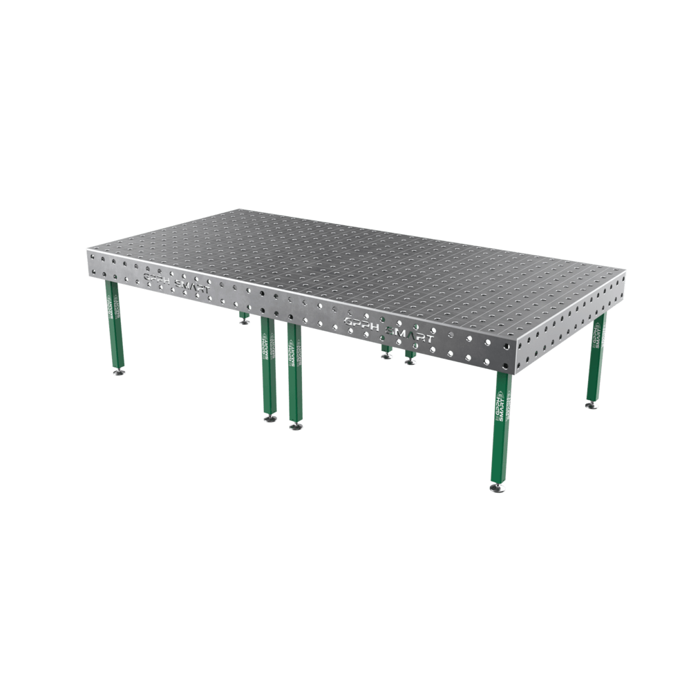 Table de soudage SMART Grille - 100x100mm, Système - Ø28, Taille - 3000x1480mm, Pieds - sur pieds, Plateau - 12mm