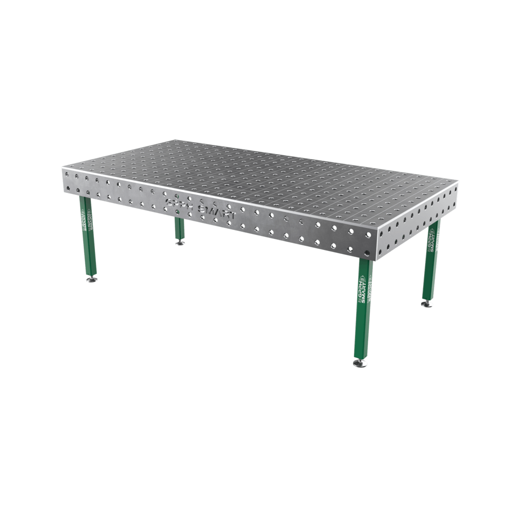 Table de soudage SMART Grille - 100x100mm, Système - Φ28, Dimensions - 2000x1000mm, Pieds - Sur patins, Plateau - 15mm