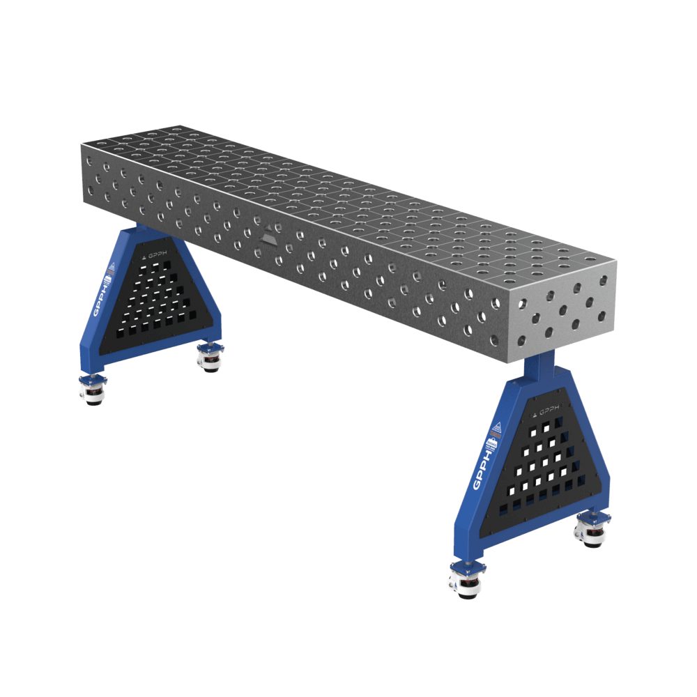 GPPH Caballete de soldadura TRESTLE PLUS sobre ruedas 2000x400x200 mm fi 28 mm malla diagonal