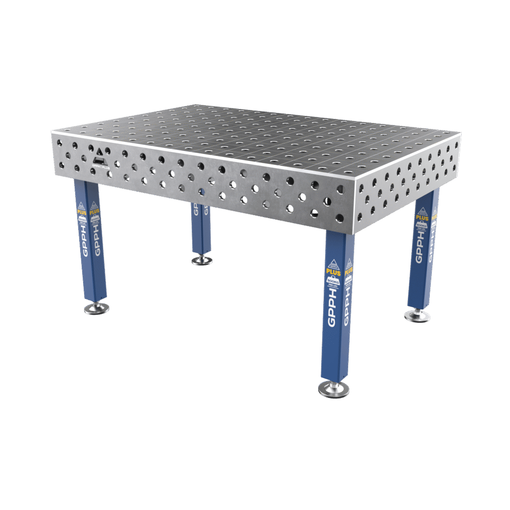 Svařovací stůl PLUS Síť - 100x100mm, Systém - Φ28, Rozměr - 1500x1000mm, Nohy - na nohách