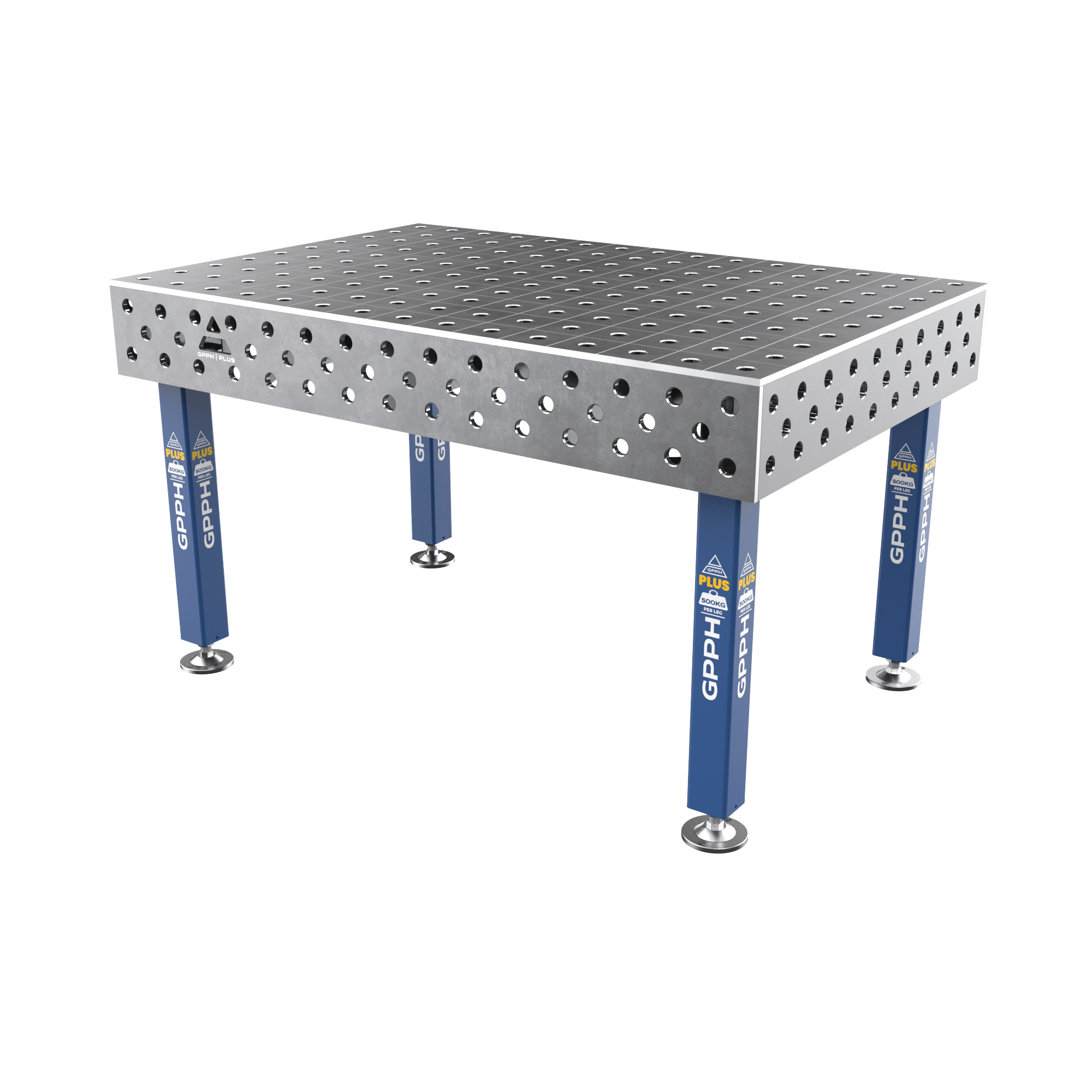 Stół Spawalniczy PLUS Siatka - 100x100mm, System - Φ28, Rozmiar - 1500x1000mm, Nogi - Na stopach