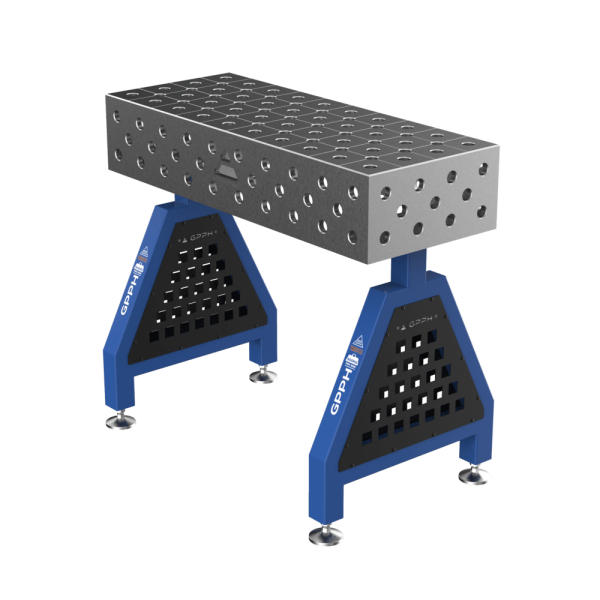 GPPH Schweißstütze TRESTLE PRO auf Füßen 1000x400x200 mm Ø28 mm diagonales Raster