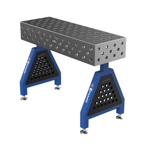GPPH Schweißstütze TRESTLE PRO auf Füßen 1200x400x200 mm Ø 28 mm diagonales Gitter
