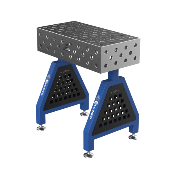 GPPH Schweißstütze TRESTLE PRO auf Füßen 800x400x200 mm Ø 28 mm diagonales Gitter