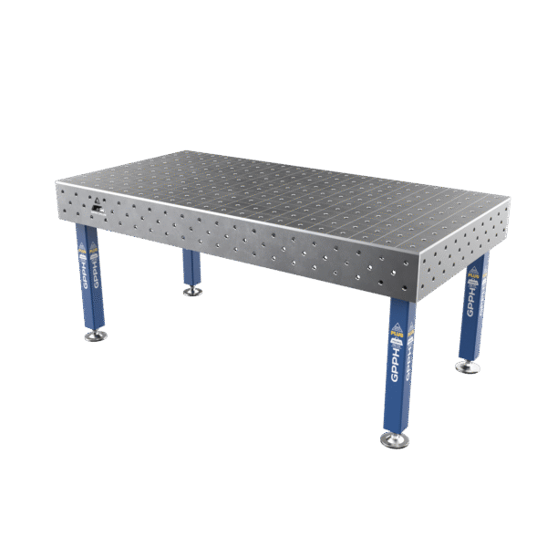 Mesa de soldadura PLUS Cuadrícula - 100x100mm, Sistema - Φ16, Tamaño - 2000x1000mm, Patas - sobre pies