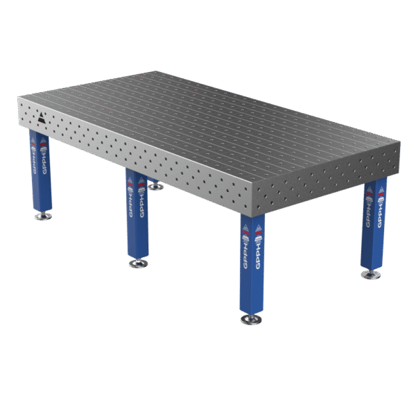 Stół Spawalniczy PRO Siatka - 100x100mm, System - Φ16, Rozmiar - 2400x1200mm, Nogi - Na stopach