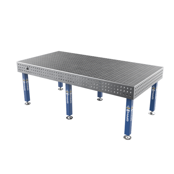 Stół Spawalniczy PLUS Siatka - 50x50mm, System - Φ16, Rozmiar - 2400x1200mm, Nogi - Na stopach