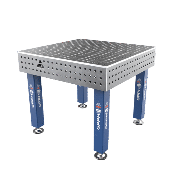 Schweißtisch PRO Größe - 1000x1000mm, Raster - 50x50mm, System - Φ16, Beine - Auf Füßen