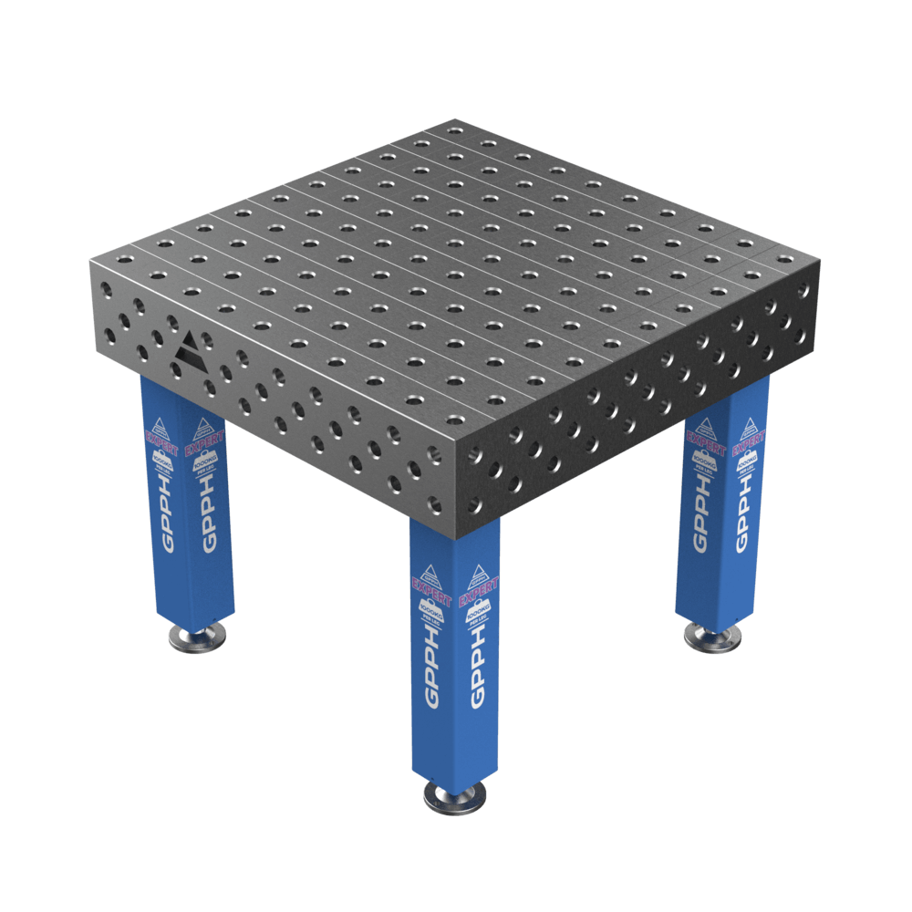 Stół Spawalniczy EXPERT Rozmiar - 1000x1000mm, Siatka - 100x100mm, System - Φ28, Nogi - Na stopach