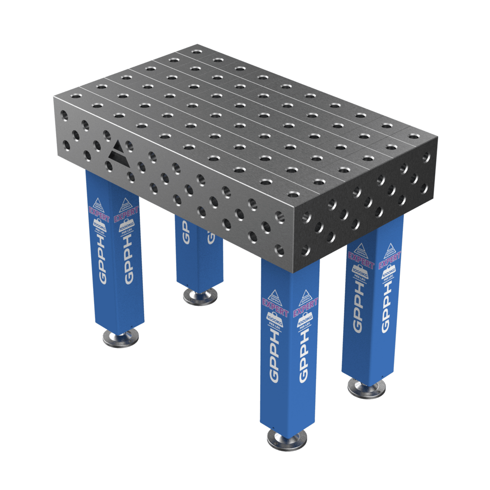 Welding table EXPERT Size - 1000x600mm, Grid - 100x100mm, System - Φ28, Legs - on feet