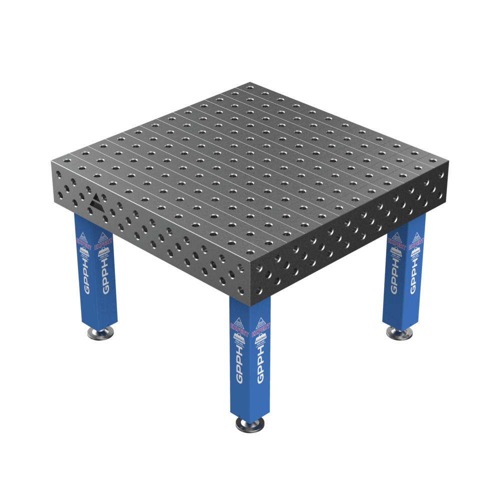 Welding table EXPERT Size - 1200x1200mm, Grid - 100x100mm, System - Φ28, Legs - on feet