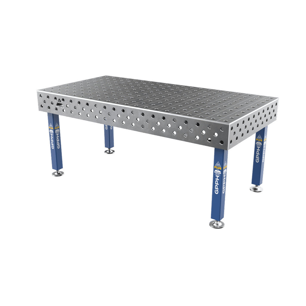 Stół Spawalniczy PLUS Siatka - 100x100mm, System - Φ28, Rozmiar - 2000x1000mm, Nogi - Na stopach