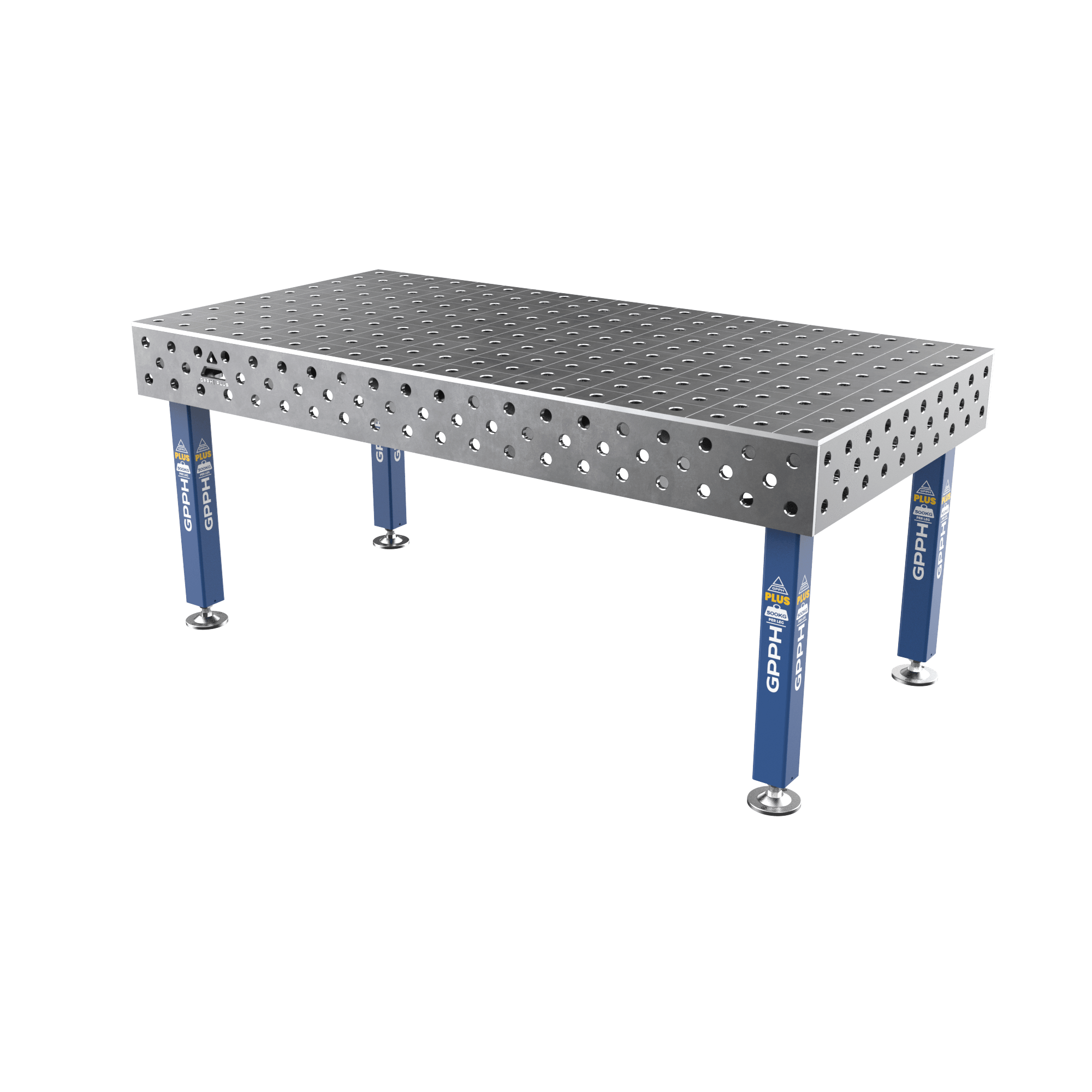 Stół Spawalniczy PLUS Siatka - 100x100mm, System - Φ28, Rozmiar - 2000x1000mm, Nogi - Na stopach