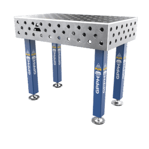 Mesa de soldadura PLUS Tamaño – 1000x600mm, Rejilla – 100x100mm, Sistema – Φ28, Patas – Sobre pies
