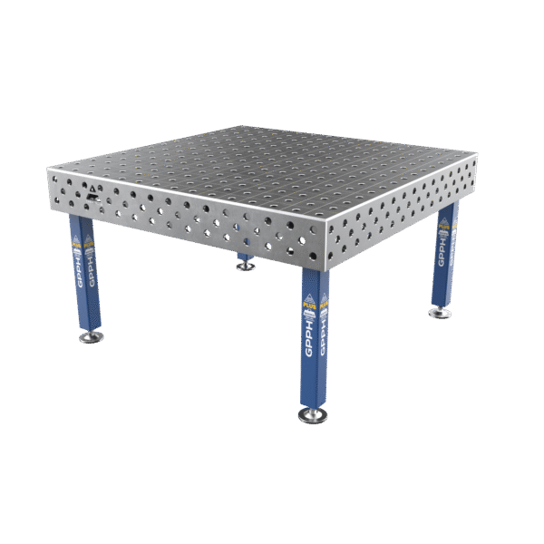 Stół Spawalniczy PLUS Siatka - 100x100mm, System - Φ28, Rozmiar - 1500x1480mm, Nogi - Na stopach