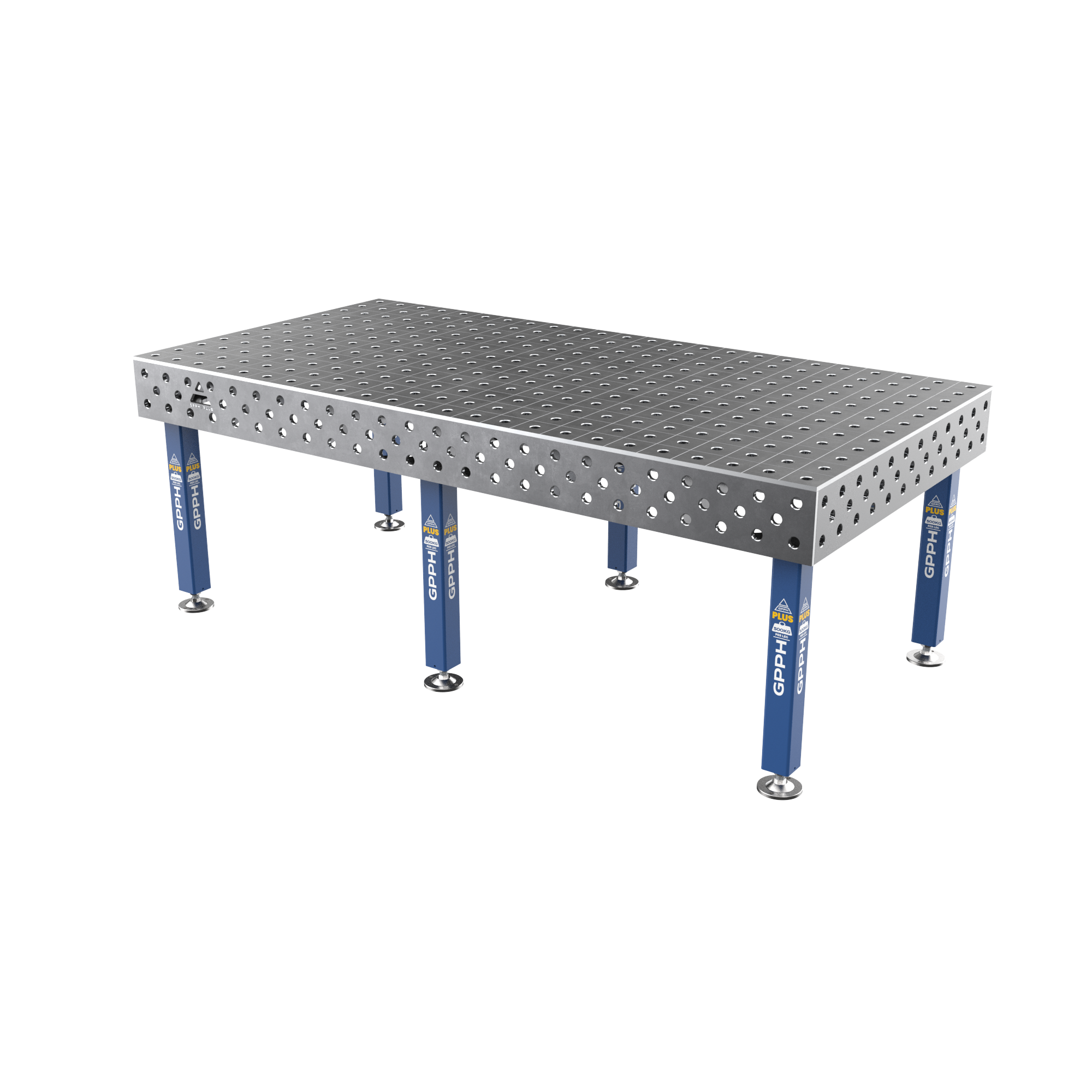 Welding Table PLUS Grid - 100x100mm, System - Φ28, Size - 2400x1200mm, Legs - On feet