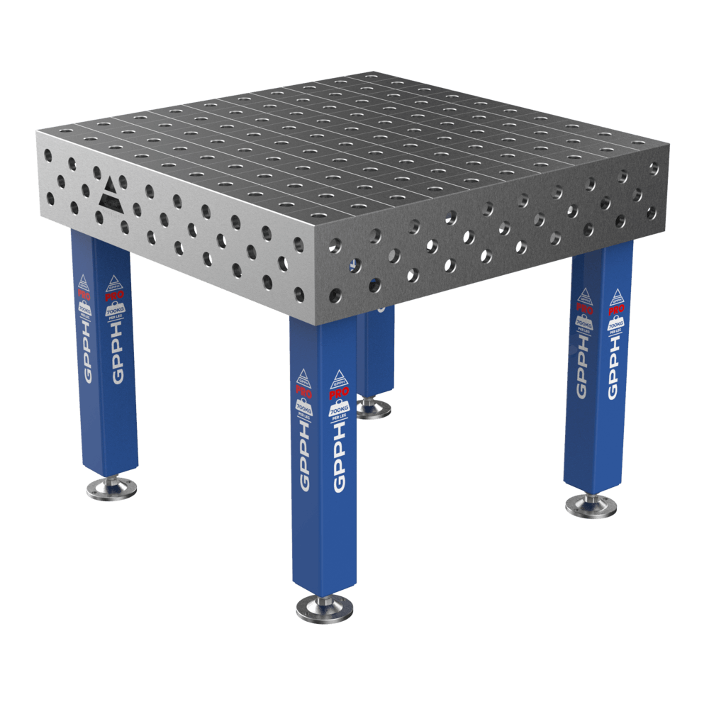 Welding table PRO Size - 1000x1000mm, Grid - 100x100mm, System - Φ28, Legs - On feet
