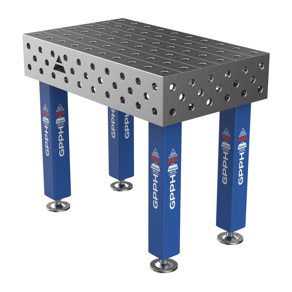 Stół Spawalniczy PRO Rozmiar - 1000x600mm, Siatka - 100x100mm, System - Φ28, Nogi - Na stopach