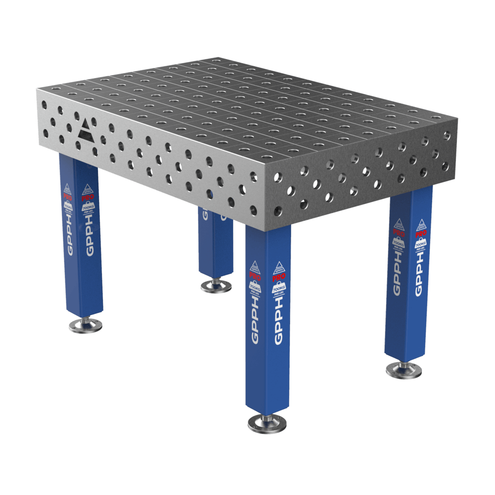 Welding table PRO Size - 1200x800mm, Grid - 100x100mm, System - Φ28, Legs - On feet