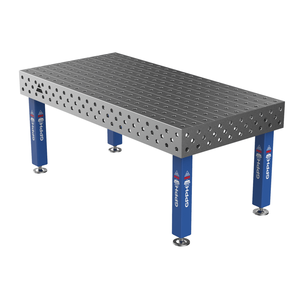 Welding Table PRO Grid - 100x100mm, System - Φ28, Size - 2000x1000mm, Legs - On feet