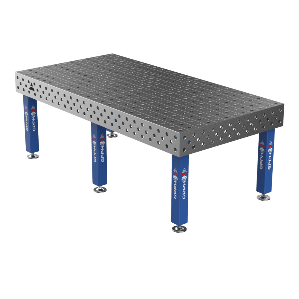 Welding Table PRO Grid - 100x100mm, System - Φ28, Size - 2400x1200mm, Legs - On feet