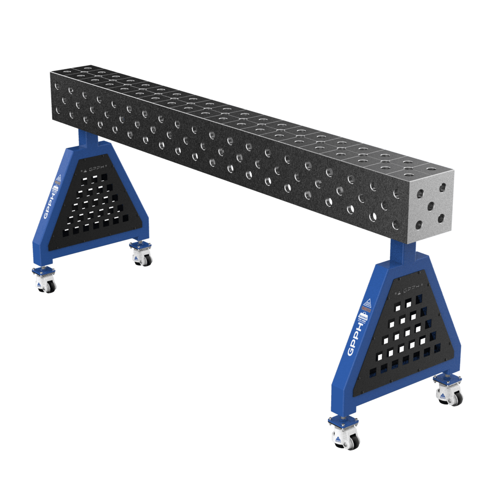 Podpora spawalnicza TRESTLE ECO na kołach 2000x200x200 mm fi 28 mm siatka diagonalna