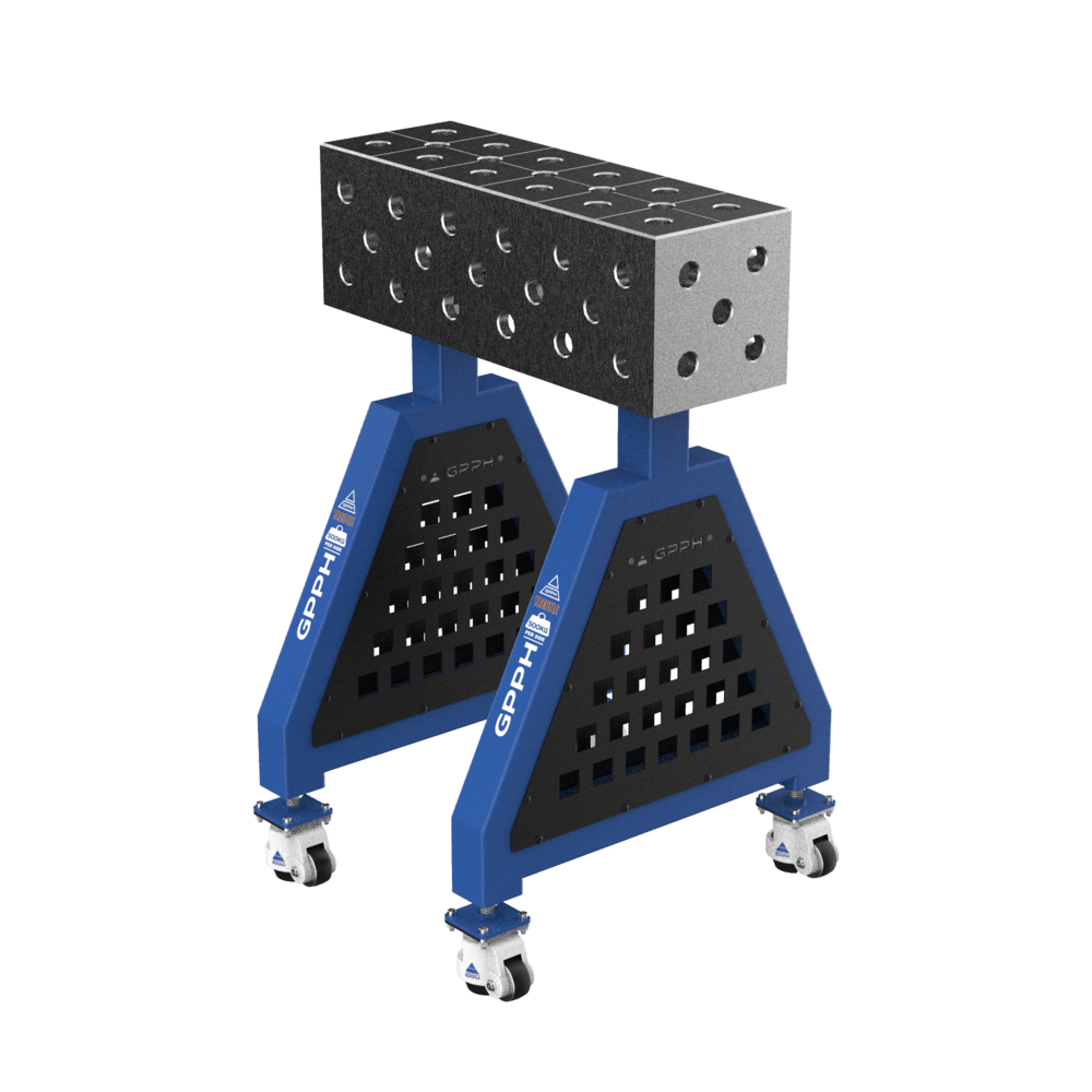 Podpora spawalnicza TRESTLE PRO na kołach 600x200x200 mm fi 28 mm siatka diagonalna