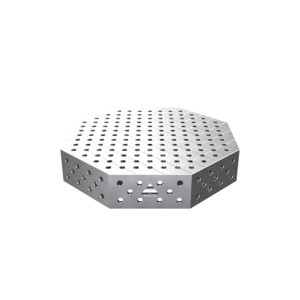 Stół spawalniczy ośmiokątny OCT INOX z blatem PRO 1000x1000 mm fi28 mm siatka diagonalna