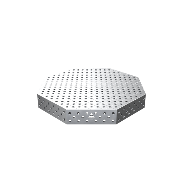 Stół spawalniczy ośmiokątny OCT INOX z blatem PRO 1400x1400 mm fi28 mm siatka diagonalna