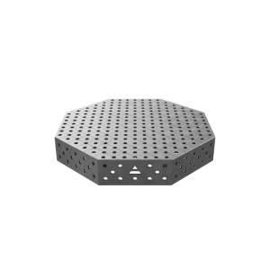 Achthoekige lastafel OCT met PRO-blad 1200x1200 mm fi28 mm diagonaal raster