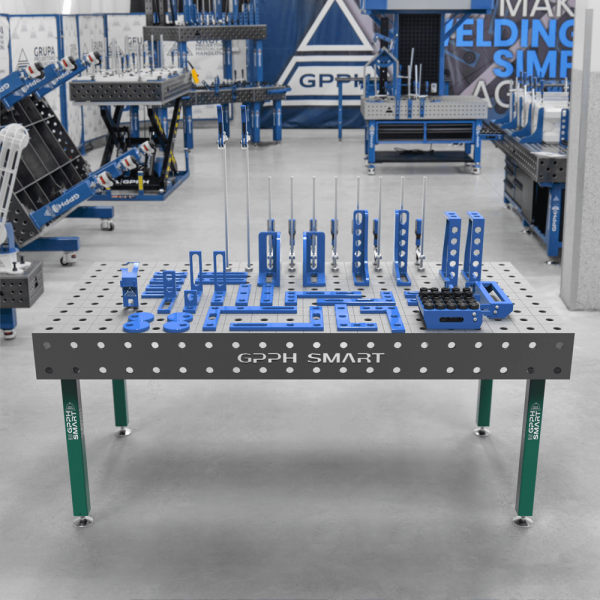 Stół spawalniczy GPPH SMART 12 φ28 100x100mm 2000x1000mm na stopach + Zestaw narzędziowy M