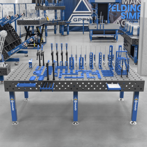 Schweißtisch GPPH PLUS φ28 Gitter 100x100 mm 2400x1200 mm auf Füßen mit Werkzeugsatz L