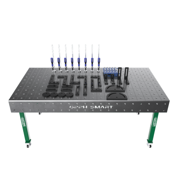 Stół spawalniczy SMART 15 fi28 siatka 100x100 na kołach z zestawem narzędzi SELECT