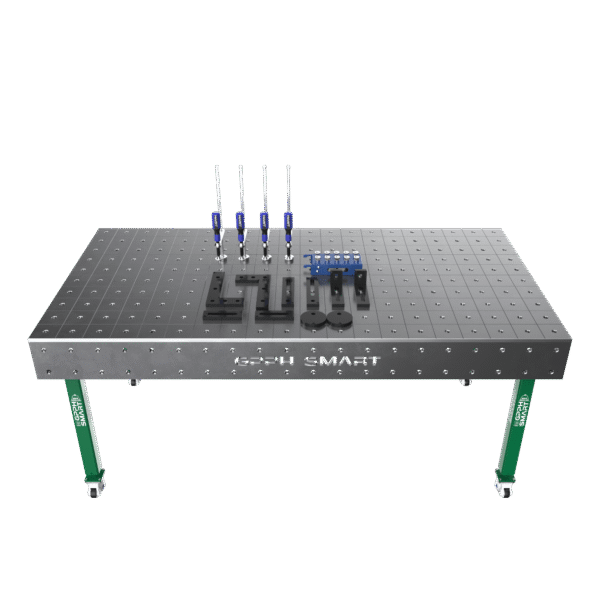 Stół spawalniczy SMART 15 fi16 siatka 100x100 na kołach z zestawem narzędzi START