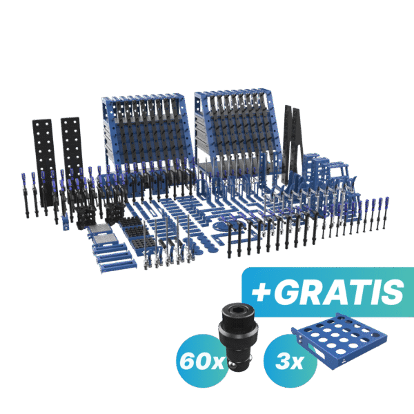Zestaw narzędzi 3XL + 2 wózki narzędziowe L z szufladami - GRATIS: 60x trzpień mocujący i 3x półka M