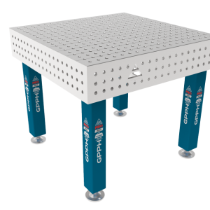 Mesa de soldadura PRO INOX 1000 x 1000 mm Malla: 50 x 50 mm, sistema: Φ16, patas: sobre pies, tablero: tablero PRO INOX