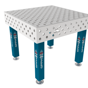 Mesa de soldadura PRO INOX 1000 x 1000 mm Rejilla: diagonal, sistema: Φ28, patas: sobre pies, tablero: tablero PRO INOX