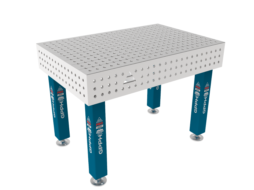 Zavarivački stol PRO INOX 1200 x 800 mm Mreža – 50x50 mm, Sustav – Φ16, Noge – Na stopama, Ploča – Ploča PRO INOX