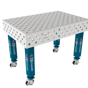 Zavarivački stol PRO INOX 1200 x 800 mm Dijagonalna mreža, Sustav – Φ28, Noge – Na kotačima, Ploča – Ploča PRO INOX