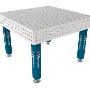 Mesa de soldadura PRO INOX 1200 x 1200 mm Rejilla: 50 x 50 mm, sistema: Φ16, patas: sobre pies, tablero: tablero PRO INOX