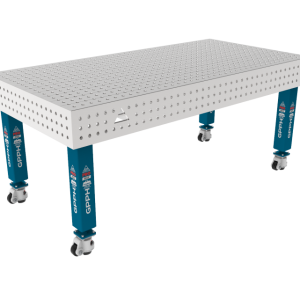 PRO INOX Welding Table 2000 x 1000 mm Grid - 50x50mm, System - Φ16, Legs - On wheels, Top - PRO INOX top