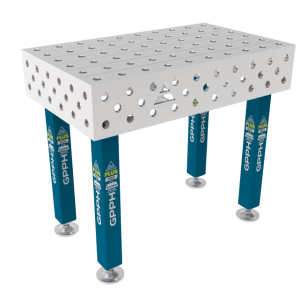 Schweißtisch PLUS INOX 1000 x 600 mm Gitter - 100x100mm, System - Φ28, Beine - Auf Füßen, Tischplatte - Tischplatte PLUS INOX