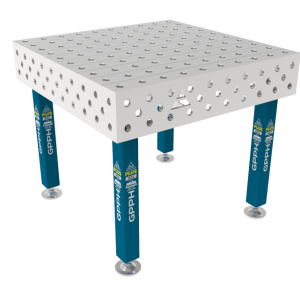 Welding table PLUS INOX 1000 x 1000 mm Grid - 100x100mm, System - Φ28, Legs - On feet, Top - PLUS INOX top